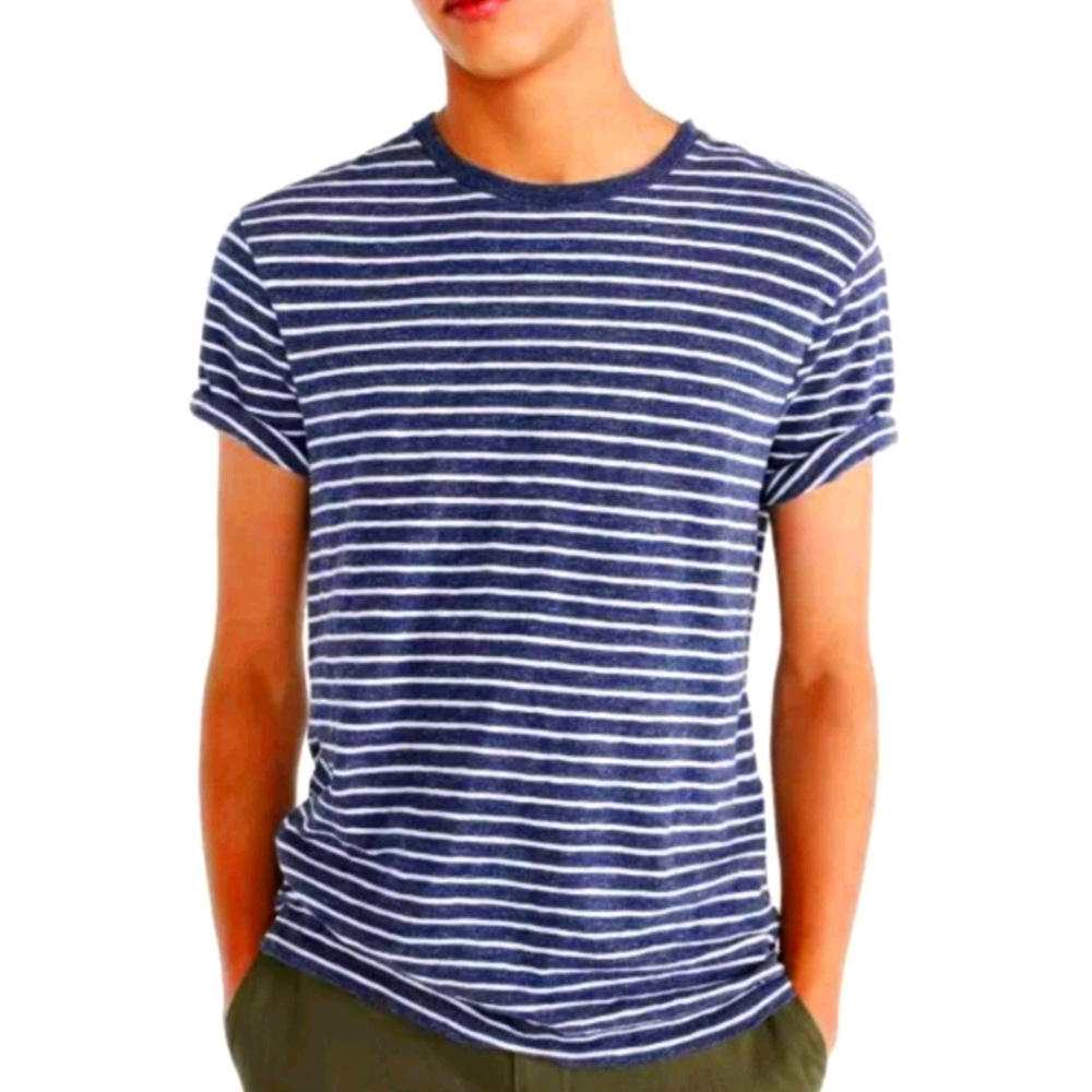 J.Crew stripped slub cotton tee-shirt